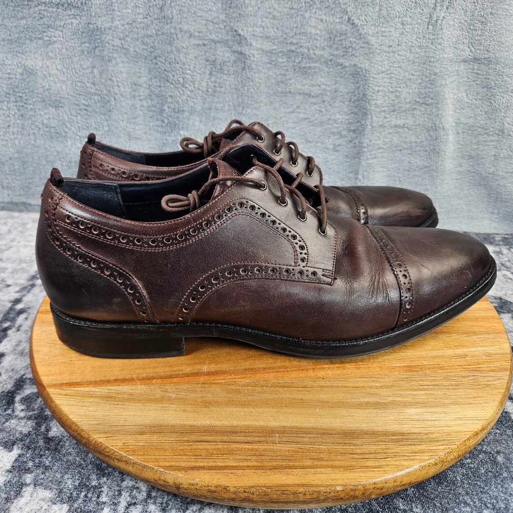 Cole Haan Jefferson Grand 2.0 Oxford Shoes Mens 10.5 M Brown Leather Cap Toe